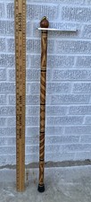 VTG Decorative Cane Handcrafted Walking Stick Metal Handle 34  Folk Art Nice