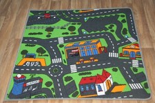 Kids Bedroom Non Slip Car Play Mat Rug 100cm x 94cm Car Racing Road Map 532B