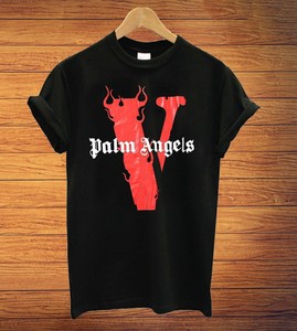 palm angels t shirt black and red