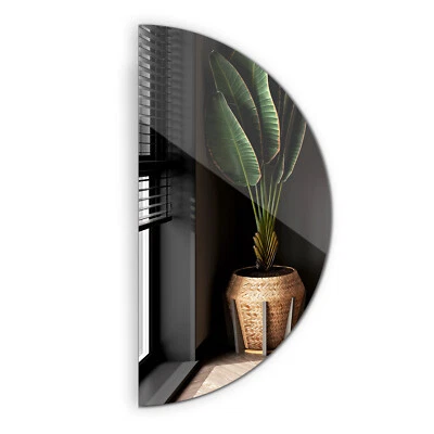 Miroir Moderne Semi-Circulaire Prêt à être Suspendu Décoration Demi-Lune 90 cm - Photo 1/4