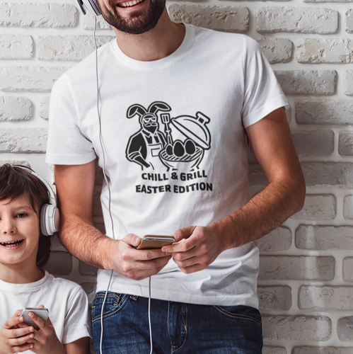 Camiseta Easter Dad Grill And Chill Edición Pascua Manga Corta Unisex Color Selecto - Imagen 5 de 11