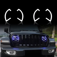 Halo LED Headlights Upgrad w/Blue Start-up For 2018-2023 Jeep Wrangler JL JLU JT