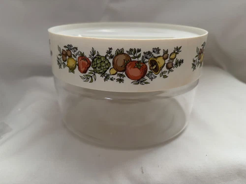 Pyrex Corning Ware Spice Of Life See N Store Canister with Lid & Seal. Vintage