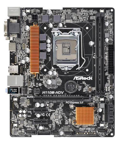 ASRock H110M-HDV Intel H110 Mainboard Micro ATX Sockel 1151 #97793