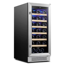 Yeego 15" Wine Cooler Built-in Refrigerator Fridge 33 Bottles Capacity For Home