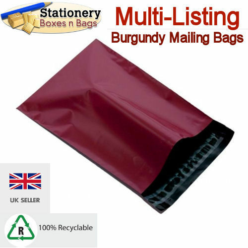 STRONG BURGUNDY MAILING BAGS Postage Mailers Plastic Post Polythene