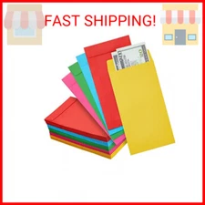 Okuna Outpost 100 Pack Colorful Money Envelopes for Cash, Payroll, Money Saving