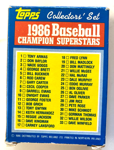 1986 Topps Complete Collectors' Set - Superstar NM Set of 33 Boggs Jackson Rose - Picture 8 of 8