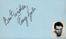 Tony Zale Signed Auto 3x5 Index Card