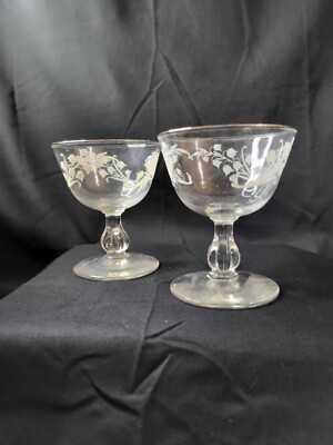 Rare Vintage Libby Lilly of the Valley Champagne Sherbet Stemware Glass