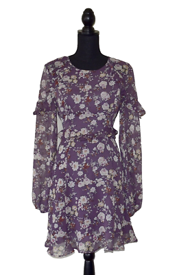 open lace back dress Floramae Floral Ruffle Dress