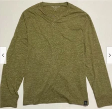Lucky Brand Men's Crew-Neck Snap-Button Henley (Dark Olive, MEDIUM) NWT