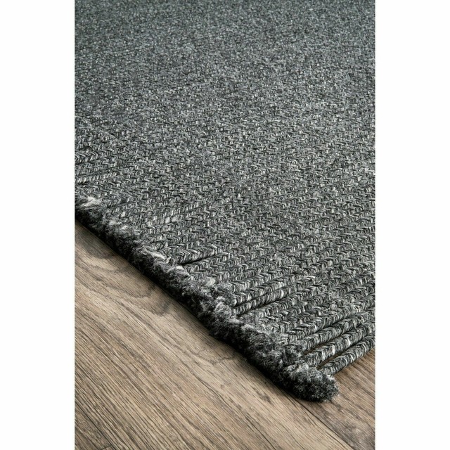 nuLOOM Courtney Braided Indoor Outdoor Runner Rug 2' 6" x 6' Charcoal