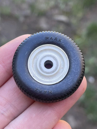 Louis Marx Plastic Truck Tire 1960s Bruiser ? White Rim Black Tire