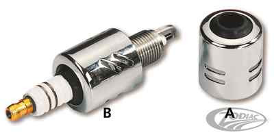 ZODIAC CHROM 14mm ZÜNDKERZENABDECKUNGEN (HORIZONTALE SCHLITZE) GUMMIDICHTUNG BC16186 T