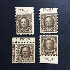 BroadviewStamps USA #551 Mint and used. F-VF plate singles 17083-86