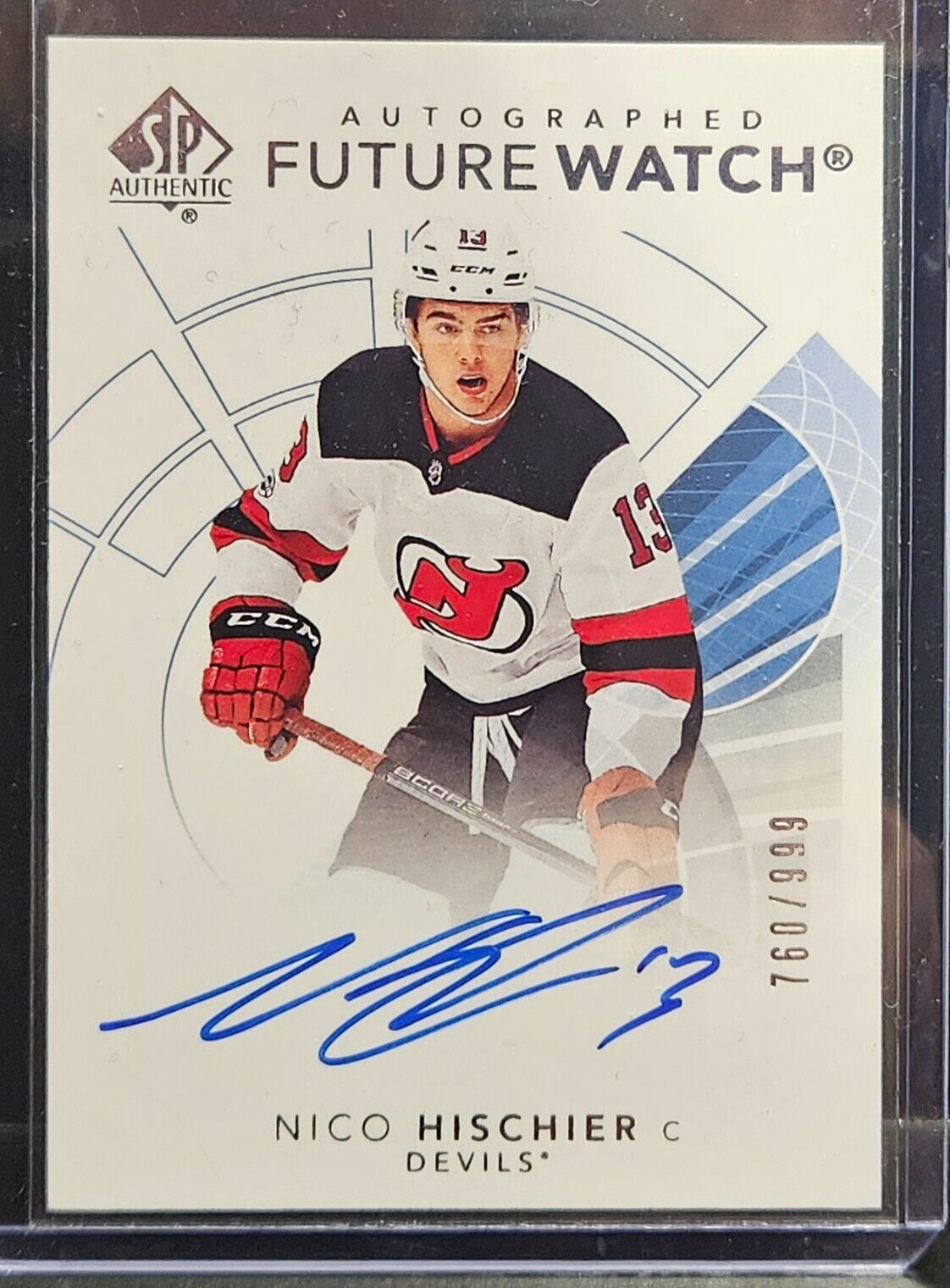 2017-18 SP AUTHENTIC FUTURE WATCH AUTO RC #145 NICO HISCHIER #/999