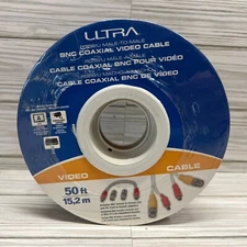 NEW ~ Ultra ~ 50FT ~ RG58/U ~ Male-To-Male BNC Coaxial Video Cable ~ U12-41632