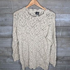 Vintage 90s small cream crochet sweater long tunic