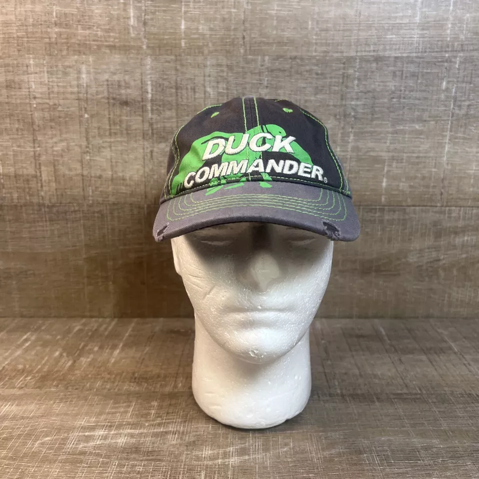 NWT Duck Commander YOUTH Distressed Charcoal Lime Adjustable Hat Cap Dynasty - Image 3 of 4