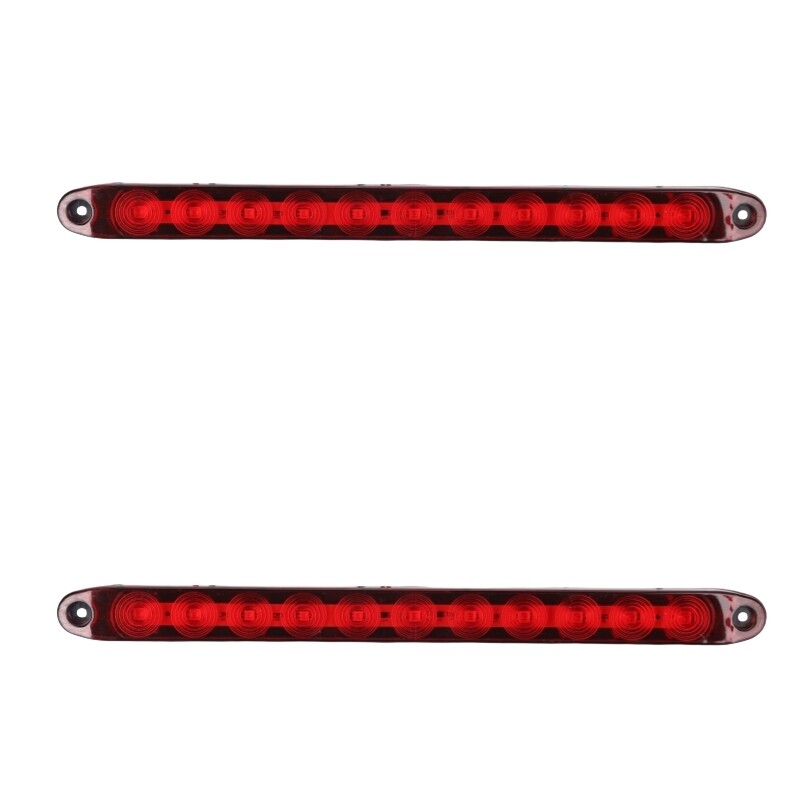 Pair 16" White Truck Trailer Light Bar 11 LED Stop Turn Tail Brake