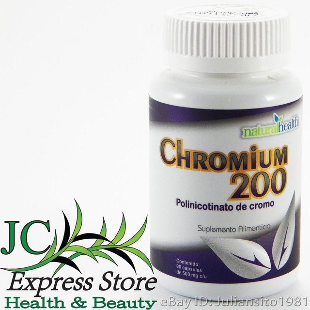 Chromium 200 Polinicotinato De Cromo 90 CAPSULAS Chrome Polynicotinate ...