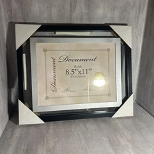 Black Document Float Frame 8.5x11 Display Silver New Free Ship A16