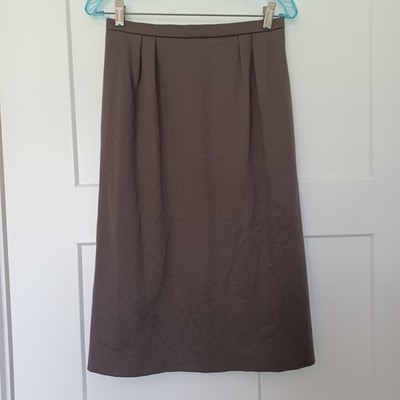 Yves Saint Laurent Rive Gauche France Wool Brown Skirt Size 40 (US 10/12)