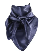 Navy Cowboy Bandana Silk, 35 Inch Wild Western Rag, Oversize Neckerchief for Men
