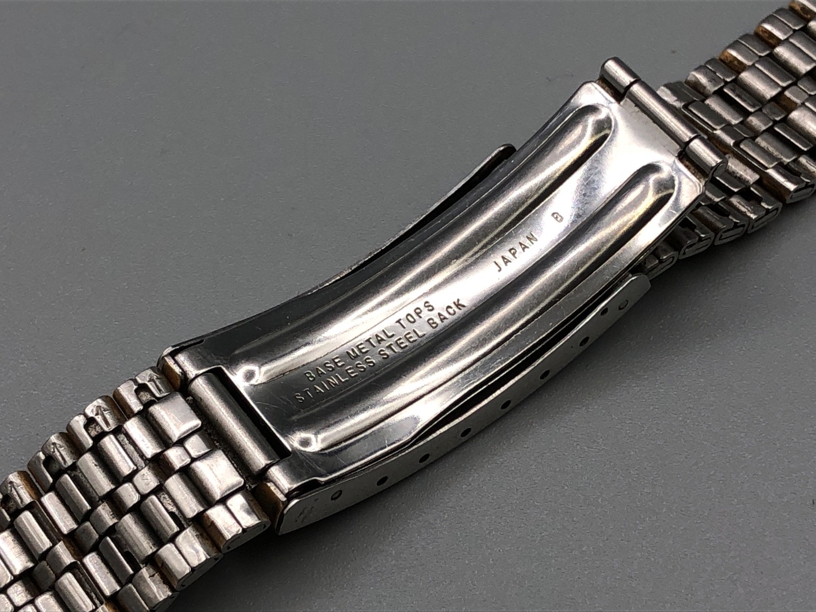 RARE VINTAGE 70's SEIKO SQ JAPAN B USED TWO TONE WATCH B274 BRACELET BAND 20mm image 4