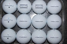 MAXFLI TOUR , X , S CG 1 DOZEN Used GOLF BALLS AAAAA FREE 2 Dozen TEES