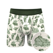Shinesty "Xmas In Texas" Western Toile Ball Hammock® Boxer Briefs with Fly