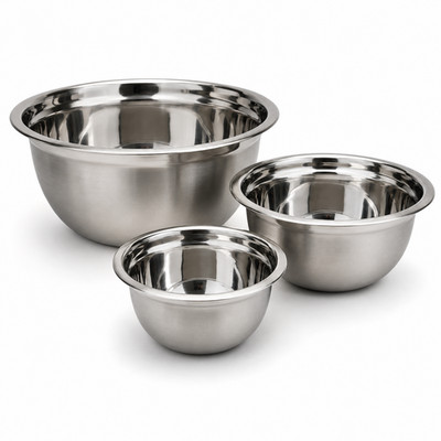 3-teiliges Edelstahl Rührschüssel Set 20/24/28 cm Küche Backen Lebensmittel Vorbereitung