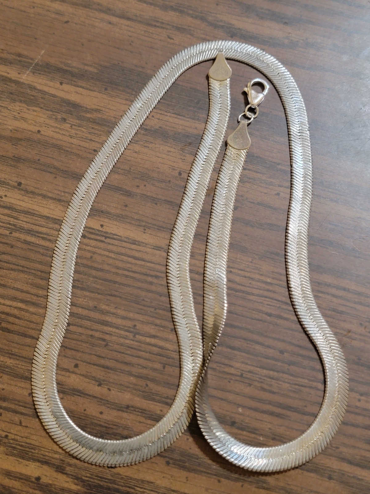 30" 925 Sterling Silver Herringbone Chain Necklac… - image 1