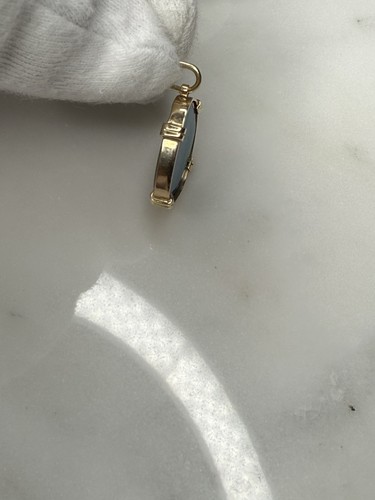 14k Yellow Gold Black Opal Pendant Large - Picture 4 of 13