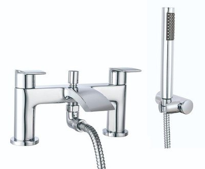 Carlisle moderne runde Badewanne Dusche Mischbatterie mit Kit poliertes Chrom