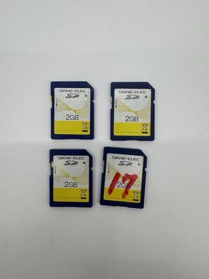 Lot of 4 Dane-Elec 2GB SDHC Secure Digital Memory Cards Tested Formatted