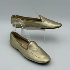 Daniel Green Gold Glamour Shoes Women Sz 7.5M Casual Slipper Loafer Flats House