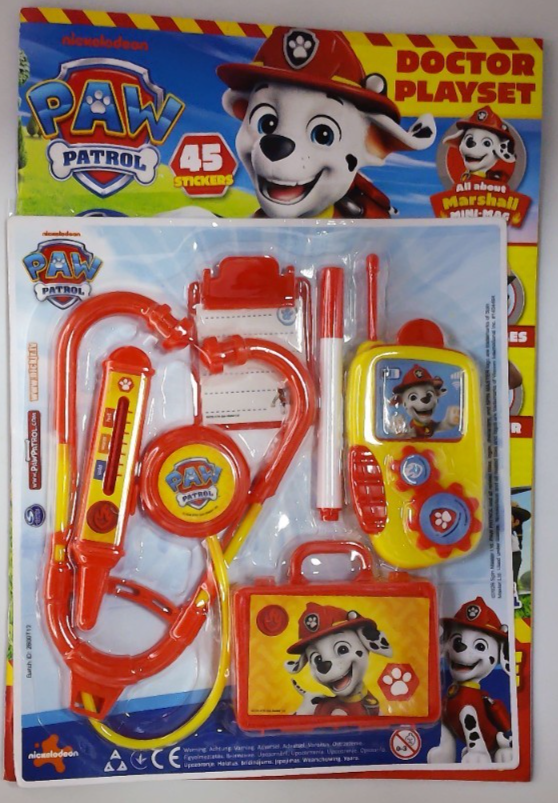 Paw Patrol magazine #171 2026 Puzzles, Colour, Marshall mini-mag +Doctor playset