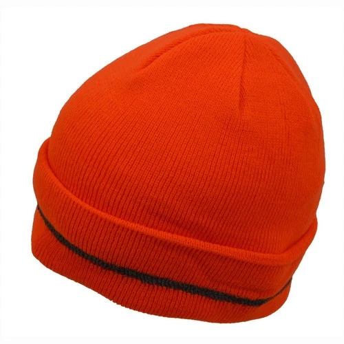 Petra Roc OBE-S1 High-Vis Safety Beanie Hat with Reflective Woven Stripe 100% Ac image 2