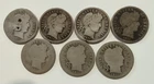 1911 Barber Dime Silver Lot of 7 Coins 10C Variety