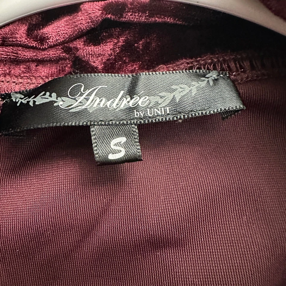 Womens Whimsigoth Velvet Embroidered Kimono Jacket Size S Burgundy Goth Boho - Image 3 of 4