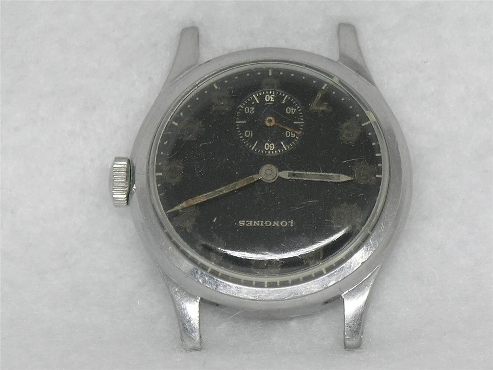 RARE 32MM LONGINES STAINLESS 22772 MILITARY SEI TACCHE WATCH CAL. 10.68Z REPAIR - Image 4 of 4
