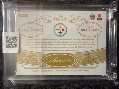 2019 Flawless Ben Roethlisberger Terry Bradshaw Blue Dual Auto #1
