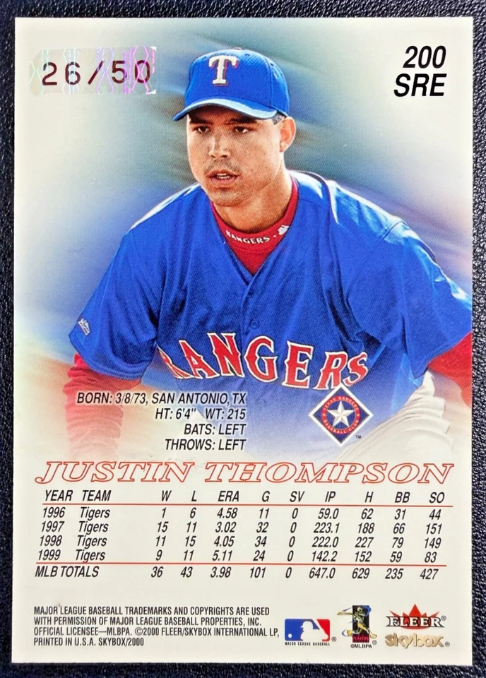 Justin Thompson 2000 Skybox Star Rubies Extreme 26/50 Foto 2 de 2