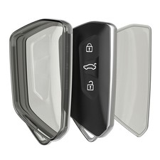 kwmobile Car Key Case VW Golf 8 3 Button Key, black / transparent