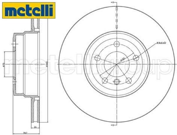 2X Bremsscheibe Metelli 23-1041C 2 Bremsscheiben Hinterachse Hinten FüR BMW-image