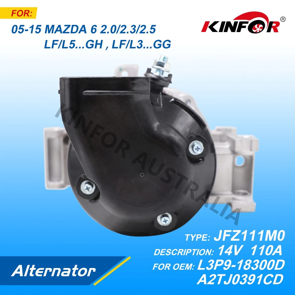 Fred Alternator Fits Mazda M6 2005-2015 2.0L 2.3L 2.5L  L3P9-18300D-KINFOR JR-JF - Image 3 of 4