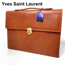 Borsa da lavoro Yves Saint Laurent YSL marrone chiusura con chiave pronta all'uso originale