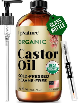 #ad Organic Castor Oil in Glass Bottle 16 Oz 100% Pure Cold Pressed Unrefined Cast $21.94